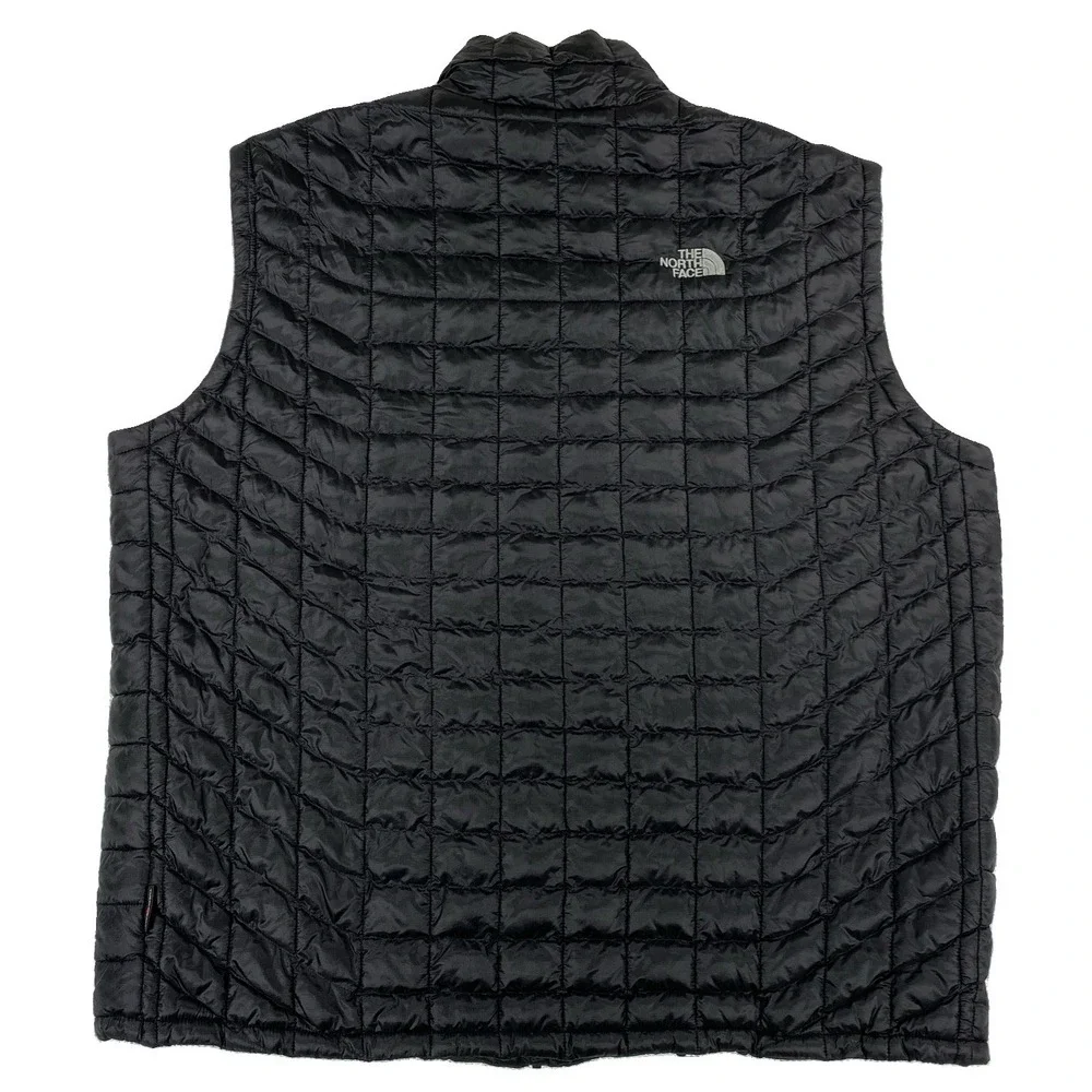 The North Face Thermoball Puffer Vest Men's XXL Black Full Zip Corp Logo